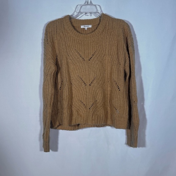 MADEWELL WOMENS CHARLEY PULLOVER SWEATER TAN ALPACA WOOL SMALL - Picture 2 of 6